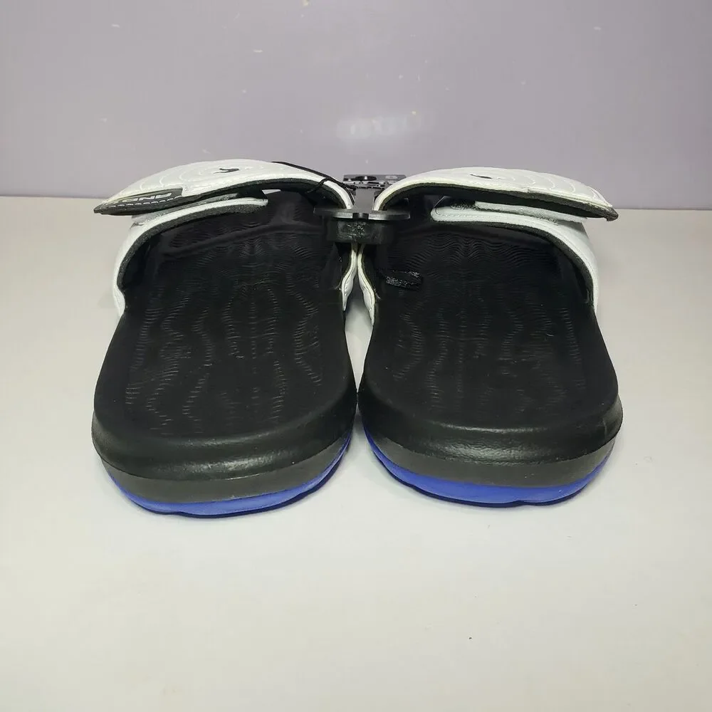 AND1 NWT White Black Men's Unisex Slides Slip On Sandals Sz 8